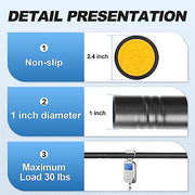 CorkLatta 1" Heavy Duty Black Shower Curtain Rod 31 to 80 Inch,Adjustable | Stainless Steel Tension Curtain Rod Non slip, No Drill Shower Rods for Bathroom,Easy Install