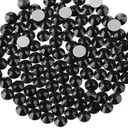 Beadsland Flat Back Crystal Rhinestones,Black,SS20/1440pcs,4.6-4.8mm | Black Glass Rhinestone,Glue Fix,Round Gems,for Nail Art,for Craft