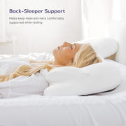 Mellow CloudAlign Memory Foam Pillow for Neck & Shoulder Support, Standard | Dual Height Ergonomic Cervical Pillow for Side Back & Stomach Sleepers, Contoured Orthopedic Bed Pillow with Washable Cover