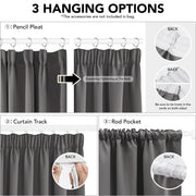 Deconovo Pencil Pleat Curtains Grey Blackout Curtains Bedroom 46x54 1 Pair | Black out Curtains for Living Room,Heat Blocking Bedroom Curtains Blackout,Thermal Curtains,Energy Efficient,Home/Room Decor