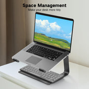 Tonmom Laptop Stand for Desk, Aluminum Laptop Riser Holder | Removable Metal Notebook Stand Ventilated Cooling Computer Riser Compatible with 10-15.6” Laptops