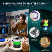 SUNLU Premium PLA+ Filament 1.75mm, Enhanced Durability and High Strength | PLA Plus 3D Printer Filament for 3D FDM Printers, 1kg Spool, pla+ Black
