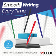 Eziglide Ballpoint Purple Pens, Medium Point Nib (1.0mm), 10-Pack | Effortless Writing & Comfortable Grip, Ball Point Pens Ideal for School, Exams, Home or Work Stationery Supplies