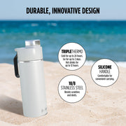 Ninja Thirsti 700ml Water Bottle with Leak-Proof Lid White DW2401EUUKWH | Designed for Carbonated, Hot & Cold Drinks, Ideal for Travel & Sports, Triple Insulated, Stainless Steel Flask