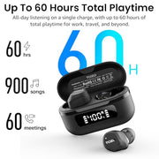 TOZO NC9 Hybrid Active Noise Cancelling Wireless Earbuds, 60H, LED Display | 6 Mic ENC Clear Calls, Deep Bass Sound, IPX8, in Ear Bluetooth 5.3 Headphones,32 EQs via APP, Comfort Fit Ear Buds, Black