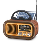 PRUNUS J-150 Portable Radio AM FM SW Bluetooth Speaker,TF Card/USB Playback | Retro Radios Vintage Transistor with Best Sound, Solar/D Battery Operated/USB Charging, TWS