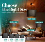 GIGGI Fabric Lamp Shades, 8" Black Light Shade, Modern Lampshades for Ceiling Lights, Table Lamps and Floor Lamps, Easy Fit Pendant Light Shades Ceiling for Living Room, Bedroom, Kitchen, Hallway