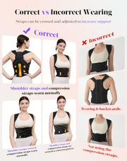 Posture Corrector for Women and Men, 5x Enhanced Support Back Brace, Medium | Adjustable Shoulder Brace, Armpit-Friendly, Breathable Mesh, Relief for Upper and Lower Back, Neck Pain, Improving Posture