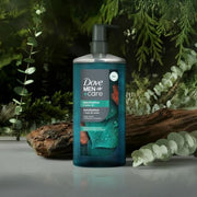DOVE MEN Moisturizing Body Wash for Men, Eucalyptus + Cedar Oil, 26oz | Plant-Based Cleansers, Sulfate, Paraben and Dye Free, Strengthens the Skin Barrier, Eucalyptus and Cedar Scent