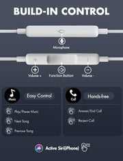 Antool Wired Earbuds,【Ultra Clear Calls & no Noise】 Headphones Earbuds Wired 3.5mm, in-Ear Earphones with Mic, Compatible with iPhone/iPad/Android/Laptop/PC 【2 Pack】
