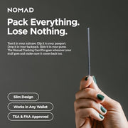 Nomad Tracking Card Pro Black, Premium Wallet Tracker with Apple Find My, 16-Month Battery Life, IPX7 Waterproof, Polycarbonate and Aluminum Design, TSA Approved, Wireless Rechargeable, iOS Only