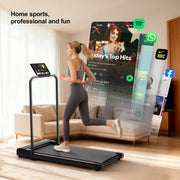 Walking Pad Treadmill for Home - Foldable Treadmills with Handle Bar Mini Portable Walk Pads Under Desk Small Spaces Compact Folding Electric Treadmills Office Walking and Running Machine Terluxra