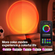 Cuiwos Sunset Lamp Projection - 16 Colour | Sunset Light with 24Keys Remote Multicolour - USB Port-Colour Changing & Fade Mode - 【𝐔𝐩𝐠𝐫𝐚𝐝𝐞𝐝】 App Control