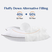 JOLLYVOGUE Pillows Queen Size Set of 4, Cooling and Firm Pillows with Oeko-Tex Certified Down Alternative Filling for Side, Back, and Stomach Sleepers, Hotel Collection