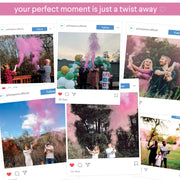 PrimePure Gender Reveal Confetti Cannon, Biodegradable Pink Powder, 2 Pack | Biodegradable Powder Cannon Smoke Bombs, Ideal for Outdoor or Indoor Baby Girl Gender Reveal Party & It's a Girl Baby Shower