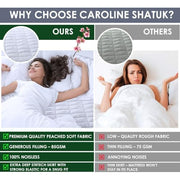 Caroline Shatuik King Size Mattress Protector fitted Quilted Extra Deep 40cm Stretch Skirt Anti Allergy,Mattress Cover (152 x 200) Not-Waterproof