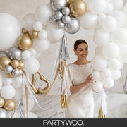 PartyWoo White Balloons 101pcs Matte White Latex Helium Balloons 12 Inch | Wedding Bridal Graduation Engagement Baby Shower Gender Reveal Easter Anniversary Party Decorations White-Y13