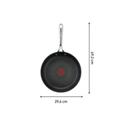 Tefal Jamie Oliver Cook's Direct On Bratpfanne 28 cm, Thermo-Signal | Stainless steel pan induction, titanium non-stick coating, oven-safe, stainless steel, riveted handle, E3040644