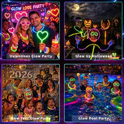 Glow Sticks 100 Pack with 100 Connectors( 205 Pcs Kit) Glow Glasses Kit-Ball and Triple Connectors-Glow in the Dark Party Supplies - Bracelets & Necklaces for Kids & Adults