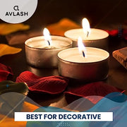 Avlash ® 8 Hour Tea Light Candles Pack of 50-8 Hour Burn Time - Shrink Wrapped, Unscented Tea Lights - White