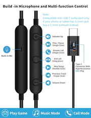 USB C Headphone for Samsung S26 S25 FE S24 A16 A17 Z Wired Earbuds Magnetic | in-Ear Type C Earphone with Microphone Volume Control Bass Stereo Noise Canceling for iPhone 18 Pro Max 17 16 16e 15 Pixel 11