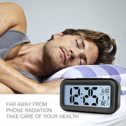 DTL Digital Alarm Clock LED Display with Temperature Big LCD Digit Display Larger LCD Backlit Display Snooze Smart Brightness Sensor for Bedroom Home Office and Travel