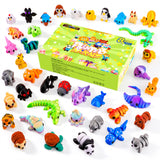 Cybermaker 40PCS Mini 3D Printed Animals, Articulated Fidget Toys for Kids | Sensory Toys, Party Favors, Classroom Prizes, Birthday Goodie Bag Stuffers