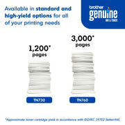 Brother Genuine Standard Yield Toner Cartridge, TN730, Replacement Black Toner, Page Yield Up To 1,200 Pages, Amazon Dash Replenishment Cartridge,1 Pack