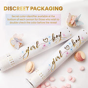 PrimePure Gender Reveal Confetti Cannon, Biodegradable Pink Powder, 2 Pack | Biodegradable Powder Cannon Smoke Bombs, Ideal for Outdoor or Indoor Baby Girl Gender Reveal Party & It's a Girl Baby Shower