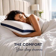 Utopia Bedding Pillows 2 Pack, Queen Bed Pillows, Brushed Fabric, Navy | 45x66 cm Queen Bed Pillows Soft Brushed Fabric Plush Hollow Fiber Filling Breathable Construction Comfortable Sleep Support