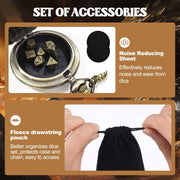 Banloga D&D Dice Set,7PCS Mini Dice with Pocket Watch Case （Dragon, Bronze） | Metal Dice for Dungeons and Dragons, Role Playing Board Games Accessories, Gift for Gamer