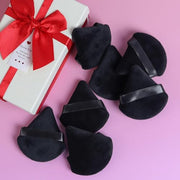 BEAKEY Powder Puff, 12pcs Face Triangle Powder Puffs for Loose & Foundation | Black Velvet Makeup Puff for Contouring & Baking, Ultra-soft Cloud Kiss Makeup Tools for Setting, Reusable & Washable