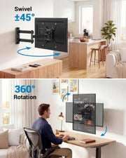 Pipishell Full Motion TV Wall Mount for Echo Show 21/15 and 13-43 Inch Flat Curved Screen TVs & Monitors, Max VESA 200x200mm up to 44lbs, TV Mount Wall Bracket with Rotation Swivel Tilt Extension