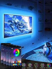GIPOYENT TV Light Strip, 5M TV Backlight, for 45-75 Inch TV, Music Sync LED TV Light with Bluetooth Function - RGB Color Changing Light Strip for Home Theater (16.4ft)