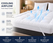 GMTEXTILE Thick Single Mattress Topper 5cm, Microfiber Single Bed Topper Single Bed Mattress Toppers Best Anti Allergenic (Single 90 X 190cm)