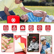 First Aid Kit 300PCS Car Home Camping Essentials Red 1st Aid | School Supplies,Dorm Room Essentials,Survival Kit,Emergency Kit,Outdoor Adventure,Office Hiking Portable
