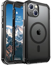 jaroco Magnetic for iPhone 14 Case Heavy Duty Protection Black | Compatible with MagSafe,Military Grade Drop Protection,Translucent Matte,Non-Slip,Shockproof 2-Layer Durable Bumper Case