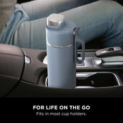 Ninja Thirsti Water Bottle and Flask 700 ML, Blue, with Leak-Proof Lid | Designed For Carbonated, Hot & Cold Drinks, Ideal For Travel & Sports, Triple Insulated, Stainless Steel Bottle, DW2401EUUKBL