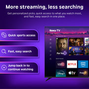 Roku 55-Inch Select Series Smart TV 2026-4K (2160p) QLED TV TV | Flat Screen QLED Television with Voice Remote, Wi-Fi & Bluetooth Headphone Mode - Streaming Live Local News, Sports, & Movies