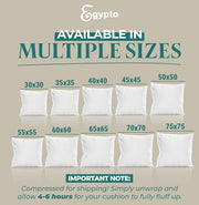 EGYPTO Pack of 4 Cushion Inserts 45cm x 45cm | Plump Bounce Back 18 x 18 Cushion Insert Pads | Hypoallergenic Sofa & Throw Pillows Inner | Made in UK