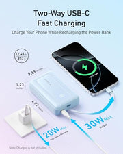 Anker Zolo Power Bank,20,000mAh 30W Portable Charger with Built-in USB-C | High-Speed Charging for iPhone 17 / 16 / 15 Series, Galaxy, and More
