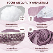 Chilling Home Pregnancy Pillow, U Shaped Maternity Full Body Pillow, Velvet | Pregnancy Pillows for Sleeping, Supportive and Comfortable Cuddle Long Pillow for Pregnant Women with Washable Cover,Purple