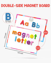 Gamenote Magnetic Alphabet Letters Kit, 238 Pcs with Magnet Board | Full-cover foam magnets, Double-sided dry erase board, Organized storage, Upper and lower letters for phonics & CVC practice