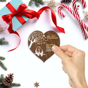 3rd Wedding Anniversary Wooden Heart Plaque, Dark Wood Sign Keepsake | Celebrate Leather Anniversary Wife or Husband Boyfriend Girlfriend, Plaque with Quotes Gifts from the Kids