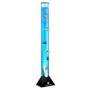 Straame 90cm LED Bubble Fish Lamp, Colour Changing Sensory Lamp, Black Base | 6 artificial fish, adjustable bubble flow, front dial, acrylic tube and UK plug for bedrooms, living rooms & sensory room use