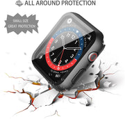 Misxi 2-Pack Waterproof Case for 44mm Apple Watch SE3/SE2/SE/Series 6/5/4 | Cover with 9H Tempered Glass Screen Protector for SE 3/SE 2/SE/Series6/5/4, Anti-Scratch, Matte Black