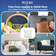 Rohi Set of 2 Hypoallergic Cushion Inner Pads (Pack of 2) 18" x 18" (45cm x 45cm) Cushion Insert Decorative Square Pillow Stuffer for Sofa Couch Cushions