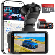 Terunsoul 4K+4K Dash Cam, Free 128GB Card, 5.8GHz WiFi6 - up to 20MB/s | AProX HD Night Vision Dash Cam Front and Rear, App, GPS, G-Sensor, 24H Parking Mode, Support 512GB Max, Premium Dark Gray