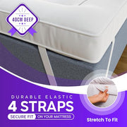 Linens World Mattress Topper 4FT Small Double Bed 10cm Thick (122x190cm) | Quilted Super Soft Microfiber Topper 1200GSM Hollow Fibre Fill, Washable with Strong Elastic Corner Straps for Extra Comfort