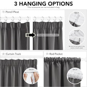 Deconovo Pencil Pleat Curtains Grey Blackout Curtains Bedroom 46x54 1 Pair | Black out Curtains for Living Room,Heat Blocking Bedroom Curtains Blackout,Thermal Curtains,Energy Efficient,Home/Room Decor